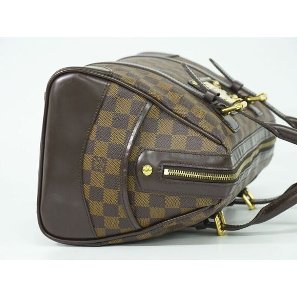Authentic Louis Vuitton LV Barclays Damier Ebène Handbag Brown N52000 Berkeley - Picture 4 of 9